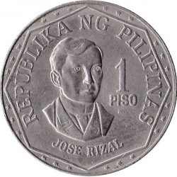 FILIPINAS 1 PISO 1981 JOSE RIZAL ESCUDO DEL PAIS KM.209.2 MONEDA DE NICKEL EBC Philippines 1 Peso 1981