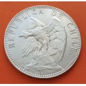 CHILE 1 PESO 1895 So CONDOR SOBRE RISCO Ceca de Santiago KM.152.1 MONEDA DE PLATA MBC @RARA@ silver coin REPUBLICA DE CHILE