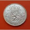 0,35 Onzas x HOLANDA 2,50 GULDEN 1961 REINA JULIANA y LEON CON ESPADA KM.185 MONEDA DE PLATA MBC The Netherlands silver