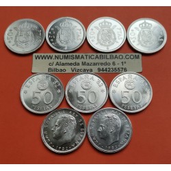 . 50 PESETAS 1975 * 76 a 1983 ESPAÑA 9 Monedas JUAN CARLOS I SC