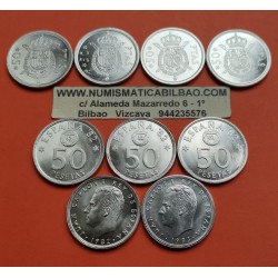 9 monedas NUEVAS x ESPAÑA 50 PESETAS 1975 * 76 - 78 - 79 - 80 JUAN CARLOS I + 1980 * 80 - 81 - 82 MUNDIAL 1982 1983