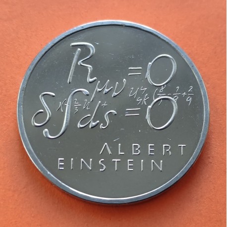 SUIZA 5 FRANCOS 1979 ALBERT EINSTEIN FORMULA MATEMATICA KM.58 MONEDA DE NICKEL SC- Switzerland 5 Francs