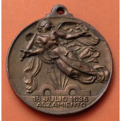 1 condecoración x ESPAÑA ANTIGUA MEDALLA ALZAMIENTO 18 Julio 1936 AÑO DE LA VICTORIA 1 ABRIL 1939 SOLDADOS COBRE