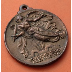 1 condecoración x ESPAÑA ANTIGUA MEDALLA ALZAMIENTO 18 Julio 1936 AÑO DE LA VICTORIA 1 ABRIL 1939 SOLDADOS COBRE