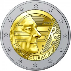 . 1 moneda x FRANCIA 2 EUROS 2022 JACQUES CHIRAC POLITICO 1ª MONEDA CONMEMORATIVA SC France 2€ euro coin