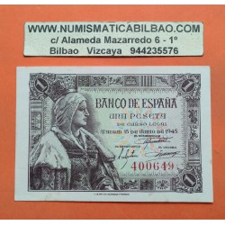 1 PESETA 1945 JUNIO 15 REINA ISABEL SIN SERIE 688 EBC ESPAÑA