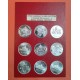 9 medallas x VATICANO 1992 ROMA LOS PAPAS DEL siglo XX MEDALLAS DE NICKEL CON BAÑO DE PLATA Souvenir Set
