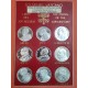 9 medallas x VATICANO 1992 ROMA LOS PAPAS DEL siglo XX MEDALLAS DE NICKEL CON BAÑO DE PLATA Souvenir Set