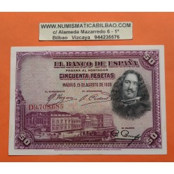 50 PESETAS 1928 AGOSTO 15 VELAZQUEZ Serie E5162791 SC ESPAÑA