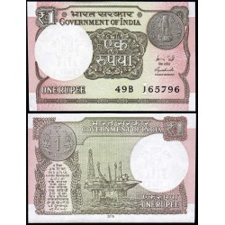 INDIA 1 RUPIA 2015 ESTACION PETROLIFERA EN ALTAMAR Pick New BILLETE SC 1 Rupee UNC BANKNOTE