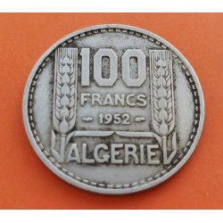 ARGELIA 100 FRANCOS 1952 ALEGORIA y ESCUDO KM.92 MONEDA DE NICKEL MBC- Algeria Algerie COLONIA DE FRANCIA