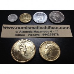 .ESPAÑA SERIE 1989 SC 1+5 PESETAS VIEJO DISEÑO y 1 PESETA + 5 PESETAS + 100 PESETAS 1989 + 500 PESETAS 1989 NUEVO DISEÑO SC