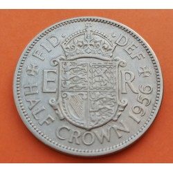 INGLATERRA 1/2 CORONA 1956 ESCUDO ISABEL II KM.907 MONEDA DE NICKEL MBC UK Half Crown coin