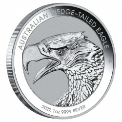 . 1 moneda x AUSTRALIA 1 DOLAR 2022 AGUILA WEDGE-TAILED EAGLE PLATA $1 Dollar OZ silver CAPSULA 1 ONZA 2022