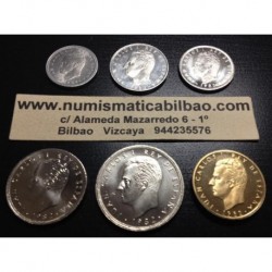 ESPAÑA SERIE 1982 SC : 1 + 2 + 5 + 10 + 25 + 50 PESETAS 1982 + 100 PESETAS 1982 JUAN CARLOS I SIN CIRCULAR