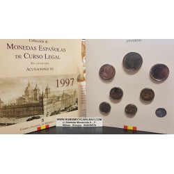 ESPAÑA 1997 CARTERA FNMT SERIE 1+5+10+25+50+100+200+500 PESETAS