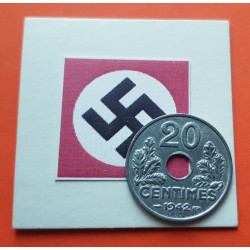 FRANCIA 20 CENTIMOS 1942 VALOR KM.900.1 MONEDA DE ZINC OCUPACION NAZI III REICH WWII France