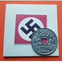 FRANCIA 20 CENTIMOS 1942 VALOR KM.900.1 MONEDA DE ZINC OCUPACION NAZI III REICH WWII France