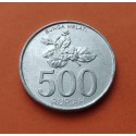 INDONESIA 500 RUPIAS 2003 FLOR NACIONAL BUNGA MELATI KM.67 MONEDA DE ALUMINIO SC-