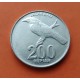 INDONESIA 200 RUPIAS 2003 PAJARO ESTONINO DE BALI JALAK KM.66 MONEDA DE ALUMINIO SC-