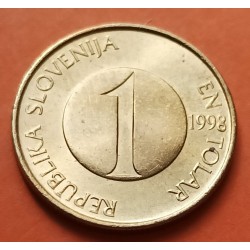 9 monedas x ESLOVENIA 10+20+50 STOTINOV y 1+2+5+10+20+50 TOLARJEV 1990 / 2000 ESCUDO NICKEL y LATON SC Slovenia
