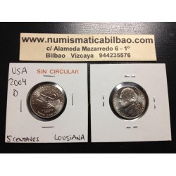 .ESTADOS UNIDOS 5 CENTAVOS 2004 D LOUISIANA NICKEL SC USA