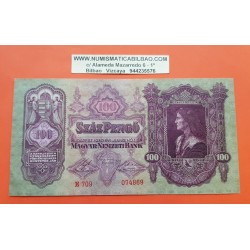 HUNGRIA 100 PENGO 1930 FORTALEZA SOBRE EL RIO Pick 98 BILLETE SC- @DOBLEZ e IMPERFECCIONES@ Hungary Szaz Pengo