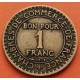FRANCIA 1 FRANCO 1922 DAMA CHAMBRES DE COMMERCE @TIPO 2 ABIERTO@ KM.876 MONEDA DE LATON MBC France 1 Franc