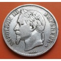 FRANCIA 5 FRANCOS 1868 BB Ceca de Strasbourg EMPERADOR NAPOLEON III KM.799.2 MONEDA DE PLATA MBC- Republique Francaise