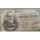 @REVERSO ESCRITO@ ESPAÑA 50 PESETAS 1940 MENENDEZ PELAYO Serie C 0735791 Pick 141 BILLETE MBC Spain banknote