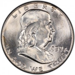 ESTADOS UNIDOS 1/2 DOLAR 1958 P FRANKLIN PLATA US HALF DOLLAR SC