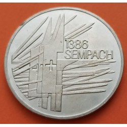 SUIZA 5 FRANCOS 1986 B BATALLA DE SEMPACH CONTRA LEOPOLDO III DE HABSBURGO KM.65 MONEDA DE NICKEL SC-