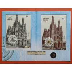 5000 uds. Tirada x ESPAÑA 2 EUROS 2012 CATEDRAL DE BURGOS + HOJITA BLOQUE SELLO 2€ + PRUEBA DE ARTISTA SELLO 2€ FNMT