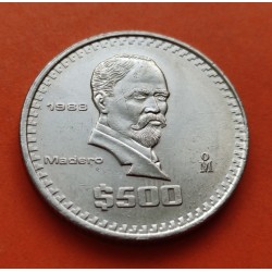 MEXICO 500 PESOS 1988 MADERO KM.529 MONEDA DE NICKEL SC- Mejico Mexiko coin