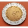 SUIZA 5 FRANCOS 2001 B MUÑECO DE NIEVE ZURCHER SECHSELAUTEN KM.92 MONEDA BIMETALICA SC Switzerland 5 Francs