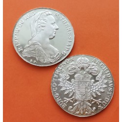 0,75 onzas x AUSTRIA 1 THALER 1780 MARIA TERESA KM.T1 MONEDA DE PLATA SC @REACUÑACION OFICIAL@ Osterreich silver coin OZ