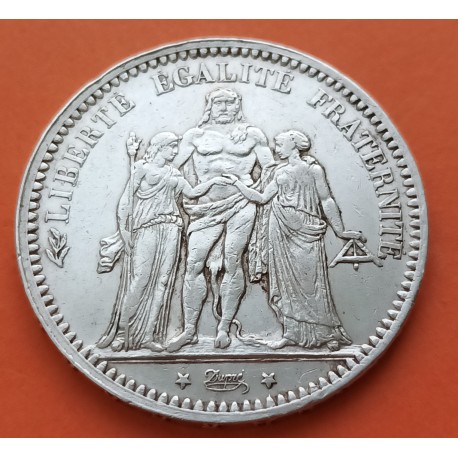 FRANCIA 5 FRANCOS 1873 A Ceca de PARIS LAS 3 GRACIAS KM.799.1 MONEDA DE PLATA MBC FRANCE Empire Francais R/3