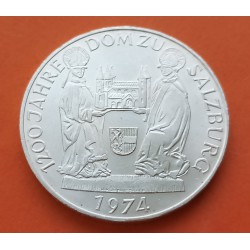 0,40 ONZAS x AUSTRIA 50 SCHILLINGS 1974 CATEDRAL DE SALZBURGO y 2 SANTOS KM.2921 MONEDA DE PLATA SC- Osterreich silver
