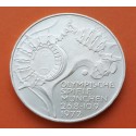 ALEMANIA 10 MARCOS 1972 F OLIMPIADA DE MUNICH 72 ESTADIO OLIMPICO KM.133 MONEDA DE PLATA SC Germany 10 Marks silver coin