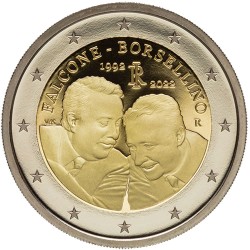. 1 moneda x ITALIA 2 EUROS 2022 FALCONE e BORSELLINO JUECES ANTI MAFIA 2ª CONMEMORATIVA Italy 30ª Aniversario