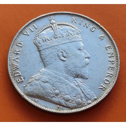 @RARA@ ESTRECHOS MALAYOS 1 DOLAR 1907 H EDUARDO VII BRITISH STRAITS SETTLEMENTS KM.26 MONEDA DE PLATA MBC+/EBC- Malaysia