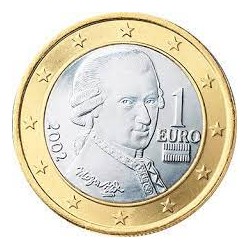 AUSTRIA 1 EURO 2002 WOLFGANG AMADEUS MOZART SC MONEDA BIMETALICA Österreich coin