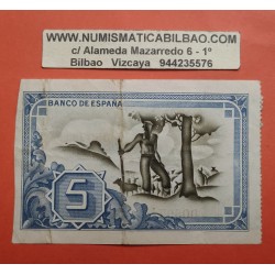 BILBAO 5 PESETAS 1937 CAJA DE AHORROS y MONTE DE PIEDAD MUNICIPAL DE BILBAO 005974 BILLETE MBC+ EUZKADI Pick S.561 España
