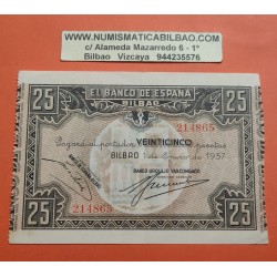 1937 EUSKADI 25 PESETAS CAJA AHORROS VIZCAINA 4 CORRELATIVOS