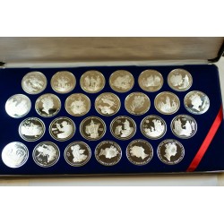 25 monedas x BRITISH VIRGIN ISLANDS 25 DOLARES 1992 DISCOVERY OF AMERICA PLATA SILVER PROOF SET TREASURES OF THE CARIBBEAN