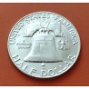 ESTADOS UNIDOS 1/2 DOLAR 1959 D BENJAMIN FRANKLIN y CAMPANA KM.163 MONEDA DE PLATA @LUJO@ USA Half silver dollar