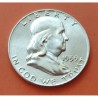 ESTADOS UNIDOS 1/2 DOLAR 1959 D BENJAMIN FRANKLIN y CAMPANA KM.163 MONEDA DE PLATA @LUJO@ USA Half silver dollar