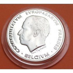 BELGICA 5 ECUS 1993 PRESIDENCIA DE EUROPA Rey BALDUINO KM.185 MONEDA DE PLATA PROOF Belgium silver 5 ECU 1993