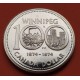 CANADA 1 DOLAR 1974 1874 CENTENARIO DE LA CIUDAD DE WINNIPEG KM.88A MONEDA DE PLATA PROOF $1 Dollar silver coin