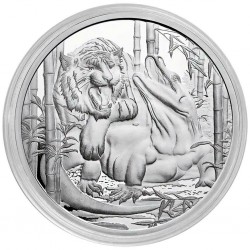 . 1 moneda x NIUE 1 DOLAR 2022 DRAGON DE KOMODO y TIGRE Serie PREDATORS 3ª PLATA cápsula ONZA OZ Tiger